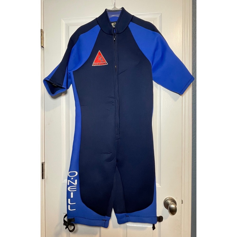 O'Neill Shorty Wetsuit Men's XXL Blue Navy Zip Vintage Surf Paddleboard Made USA